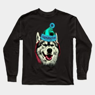 Christmas Siberian Husky Long Sleeve T-Shirt